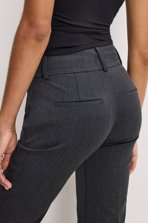 ESSENTIAL SUITING FLARE TROUSERS | DARK HEATHER GRAY