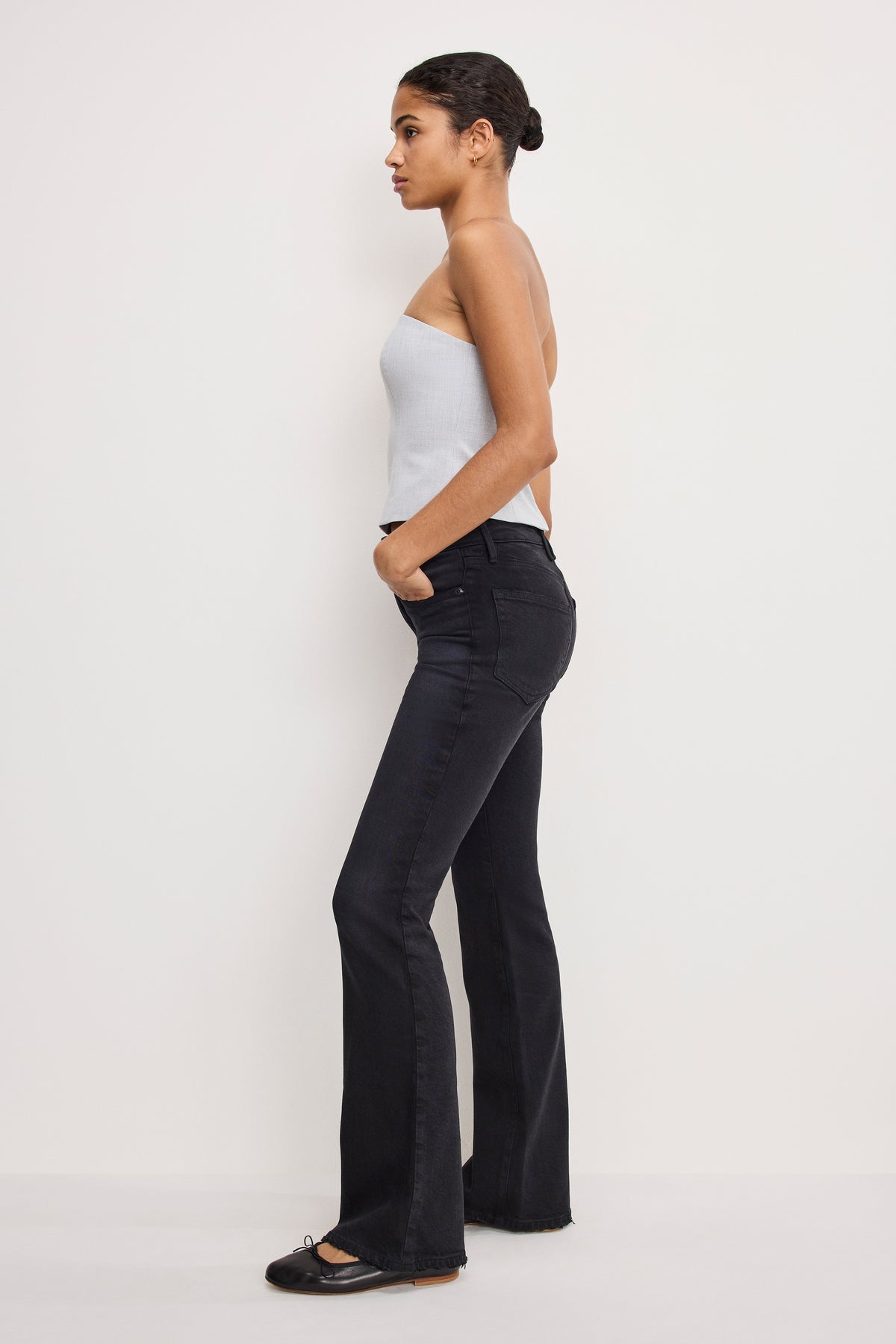 SOFT TECH GOOD CLASSIC BOOTCUT JEANS | BLACK344-2 | GOOD AMERICAN | MODEL_A