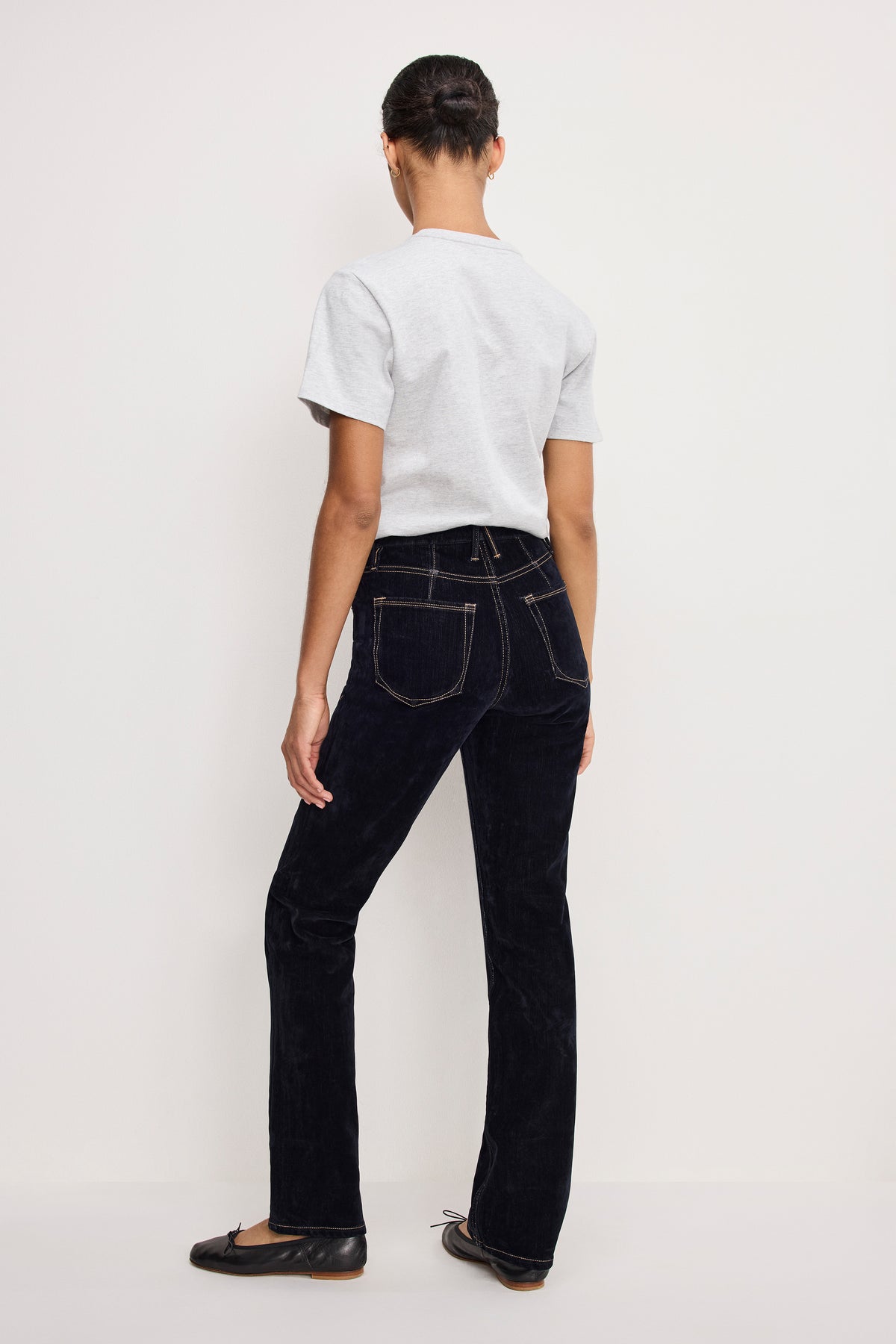 GOOD ICON STRAIGHT FLOCKED DENIM JEANS | INDIGO939
