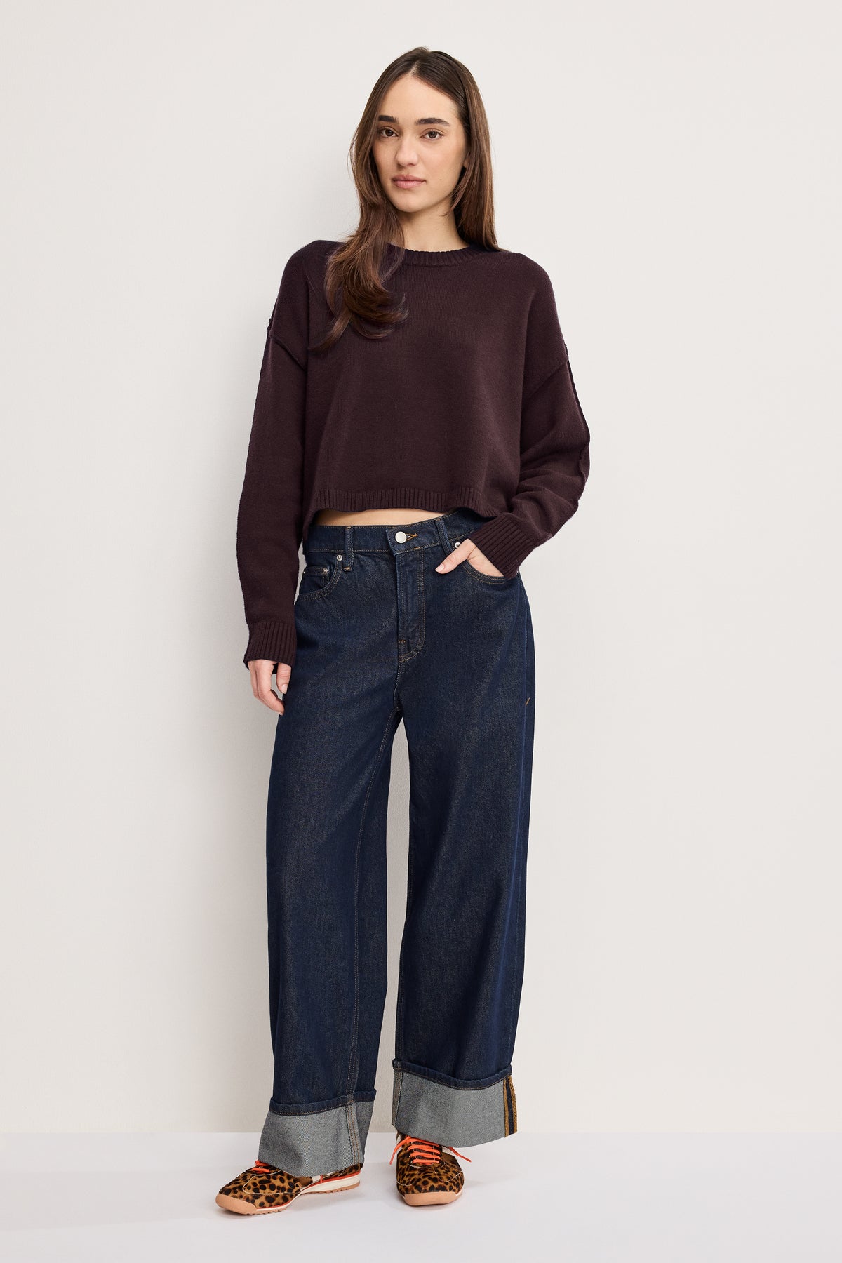 COZY KNIT CREW NECK | BARK003-5 | GOOD AMERICAN | MODEL_A