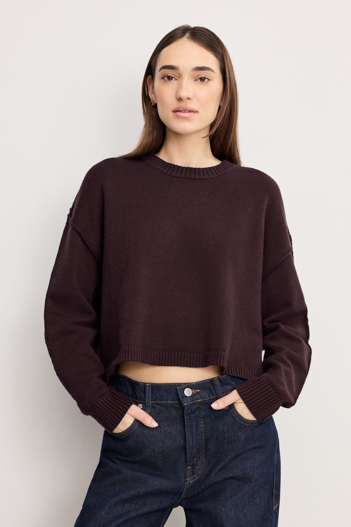 COZY KNIT CREW NECK | BARK003-1 | GOOD AMERICAN | MODEL_A