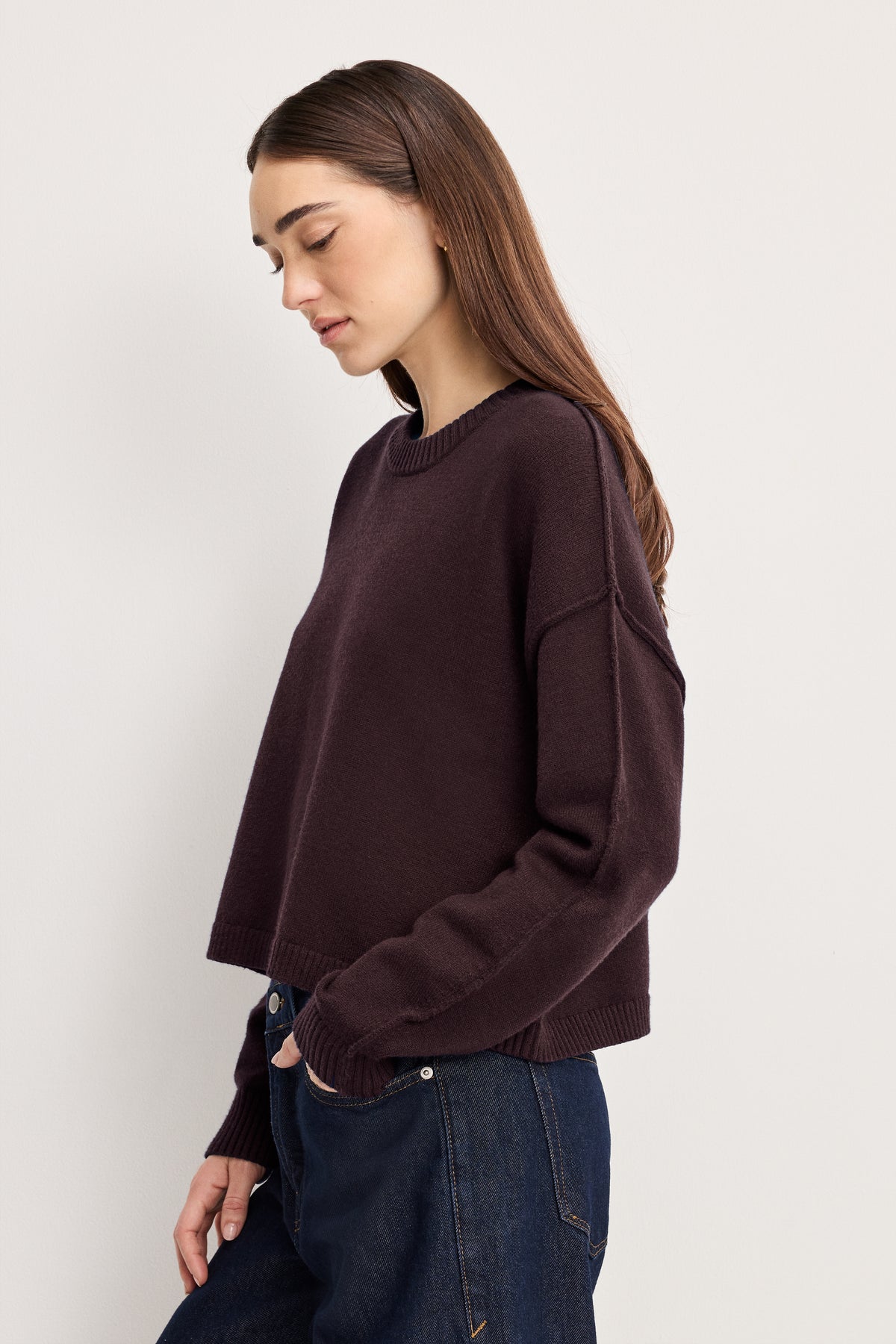 COZY KNIT CREW NECK | BARK003-2 | GOOD AMERICAN | MODEL_A