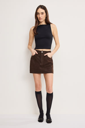 BETTER THAN SUEDE GOOD 90S MINI SKIRT | CACAO