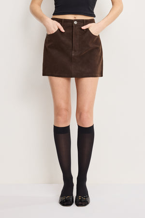 BETTER THAN SUEDE GOOD 90S MINI SKIRT | CACAO