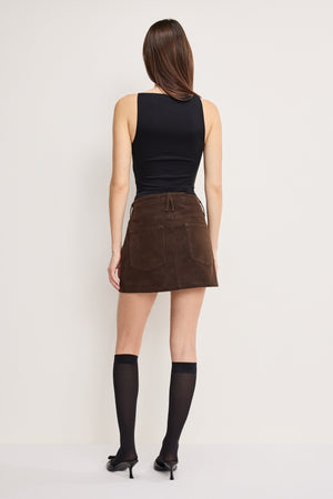 BETTER THAN SUEDE GOOD 90S MINI SKIRT | CACAO