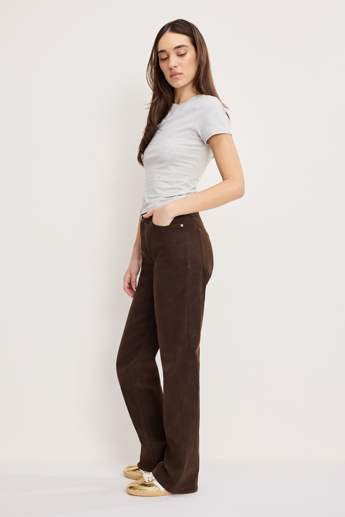 BETTER THAN SUEDE GOOD TRUE STRAIGHT | CACAO-4 | GOOD AMERICAN | MODEL_A