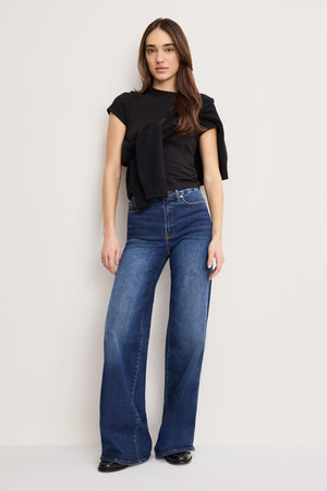 GOOD WAIST PALAZZO JEANS | INDIGO446