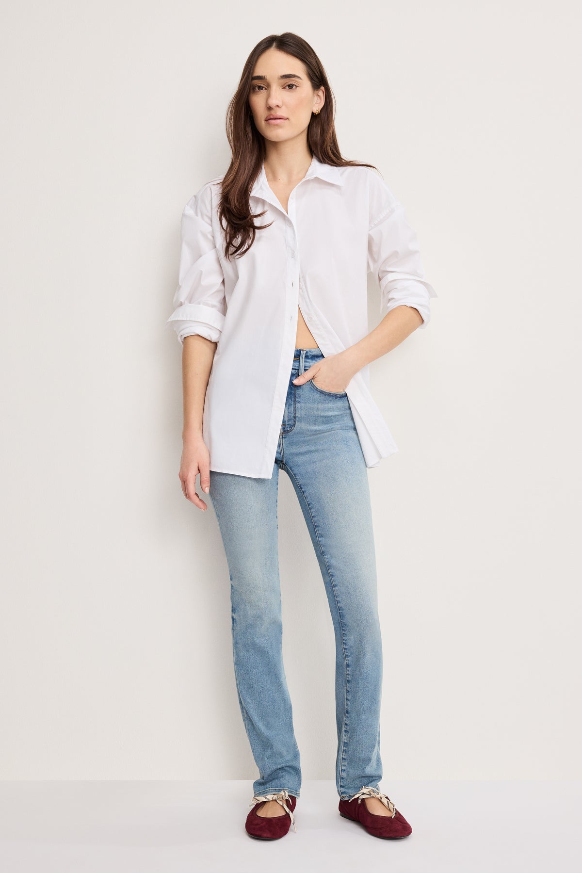 GOOD LEGS STRAIGHT JEANS LONG | INDIGO834-1 | GOOD AMERICAN | MODEL_A