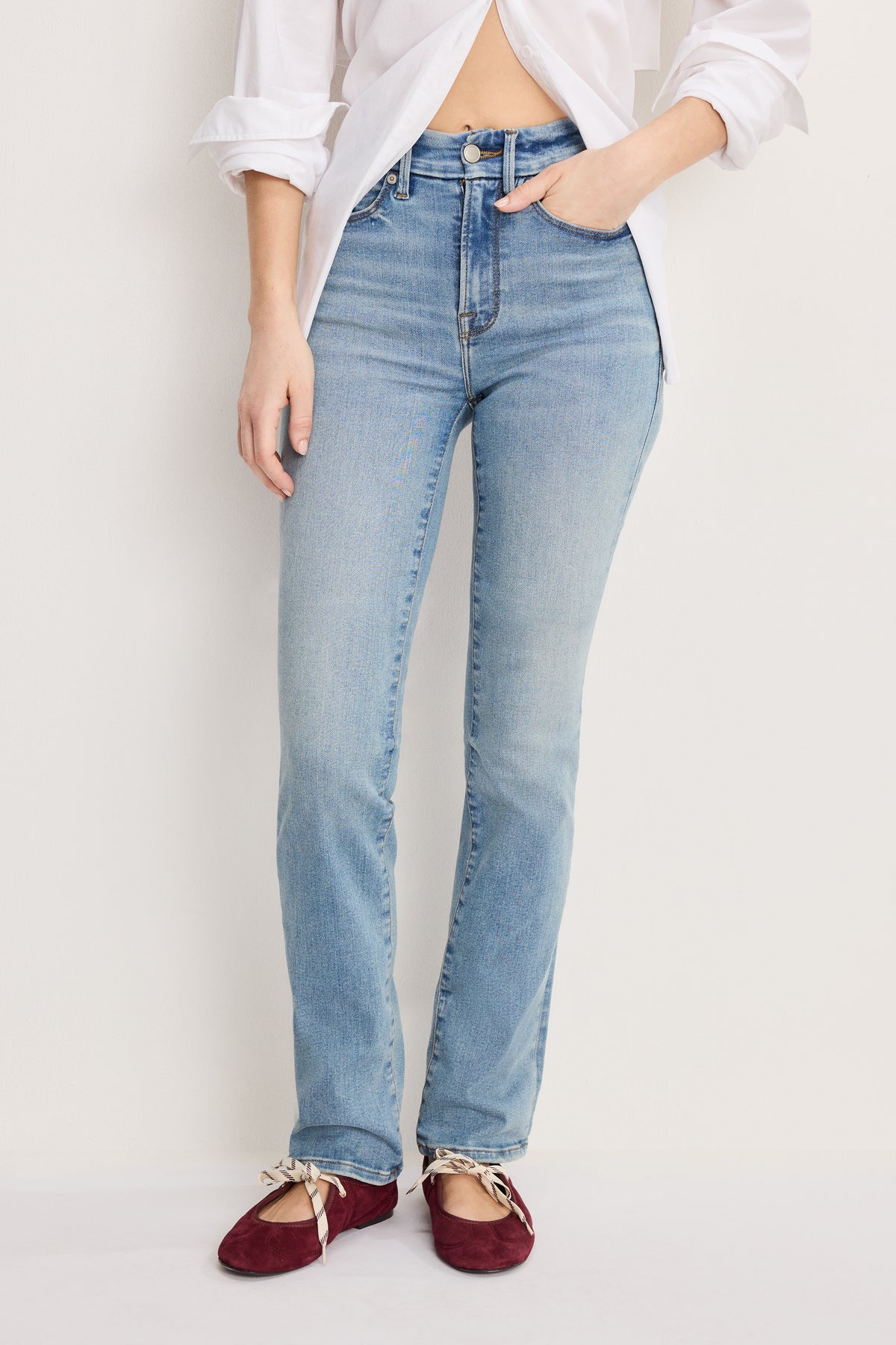 GOOD LEGS STRAIGHT JEANS LONG | INDIGO834-2 | GOOD AMERICAN | MODEL_A