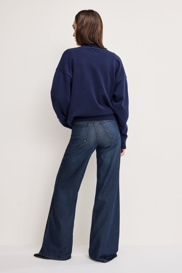SOFT TECH GOOD WAIST PALAZZO JEANS | INDIGO501