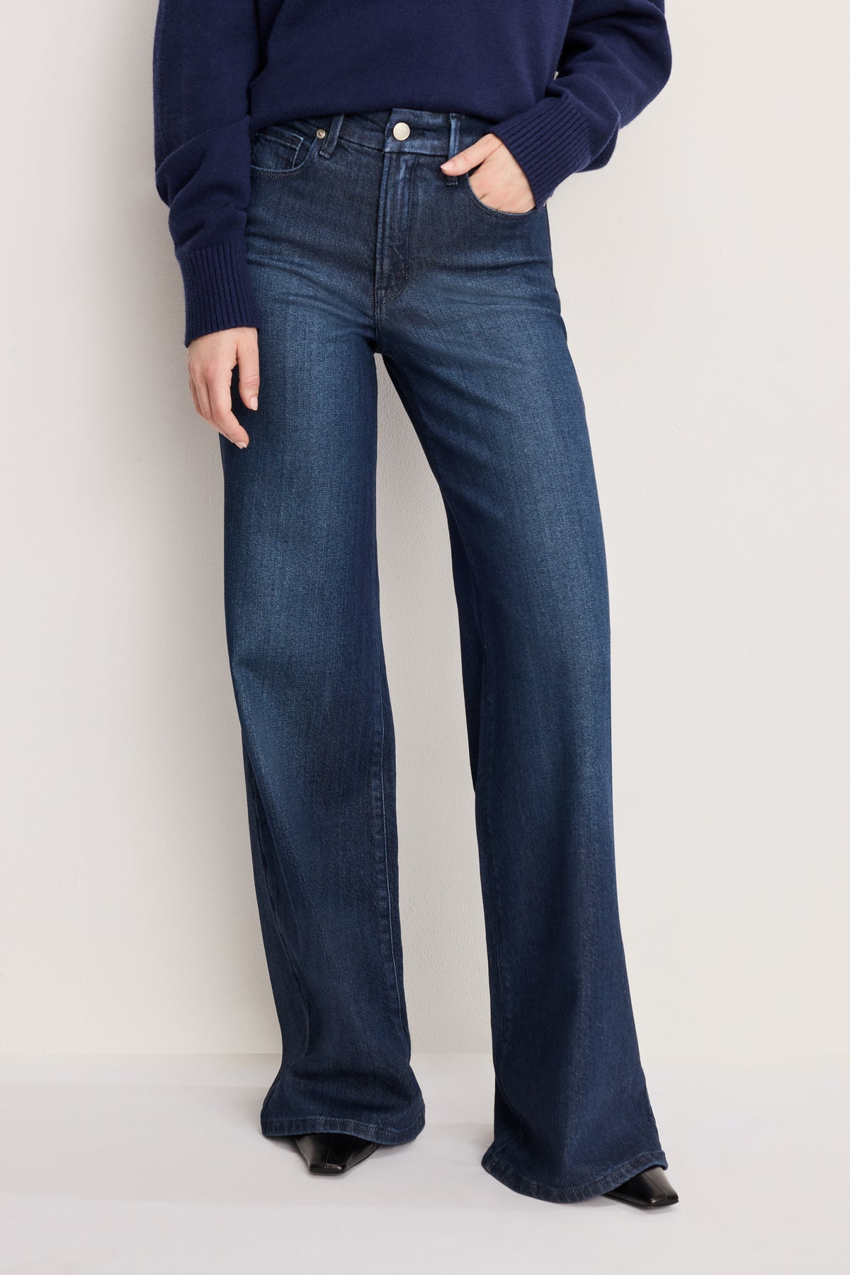 SOFT TECH GOOD WAIST PALAZZO JEANS | INDIGO501