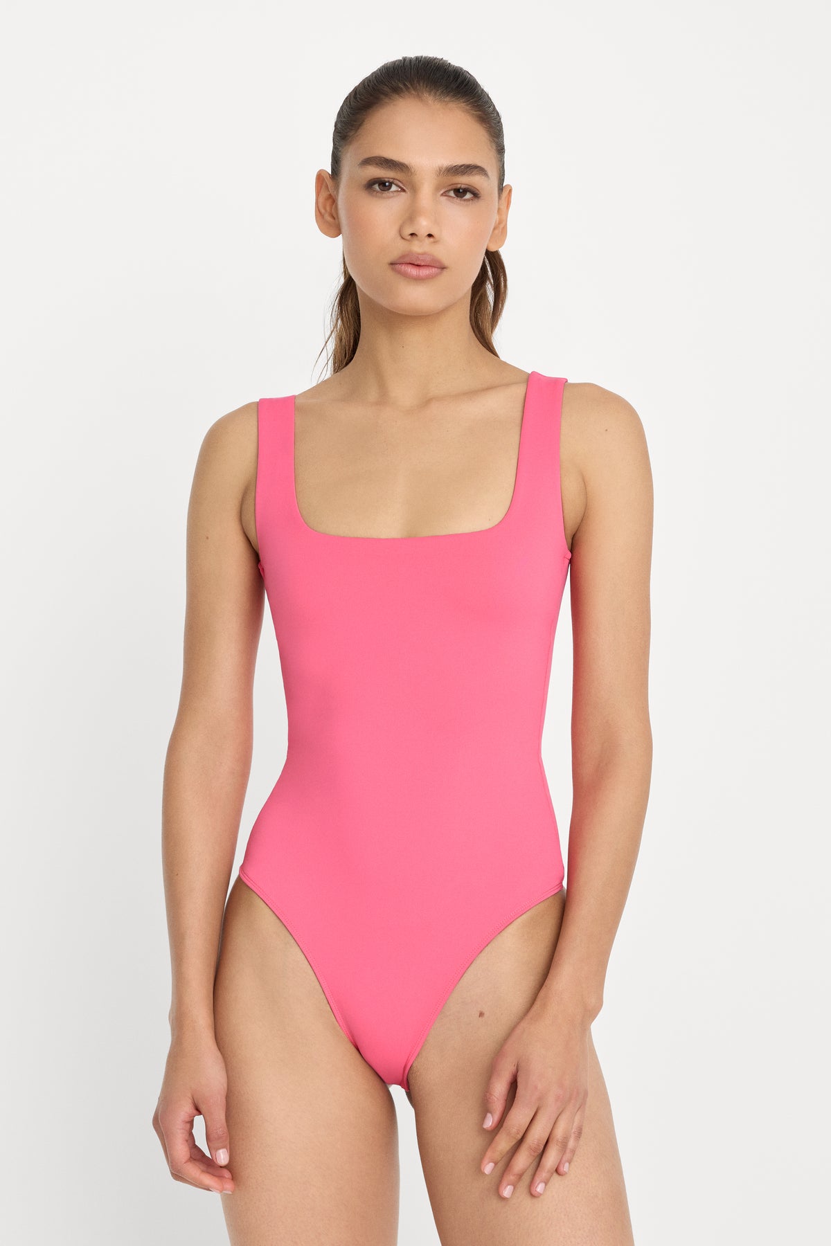 SCULPTING MODERN TANK BODYSUIT | STRAWBERRY PINK-2 | GOOD AMERICAN | MODEL_A