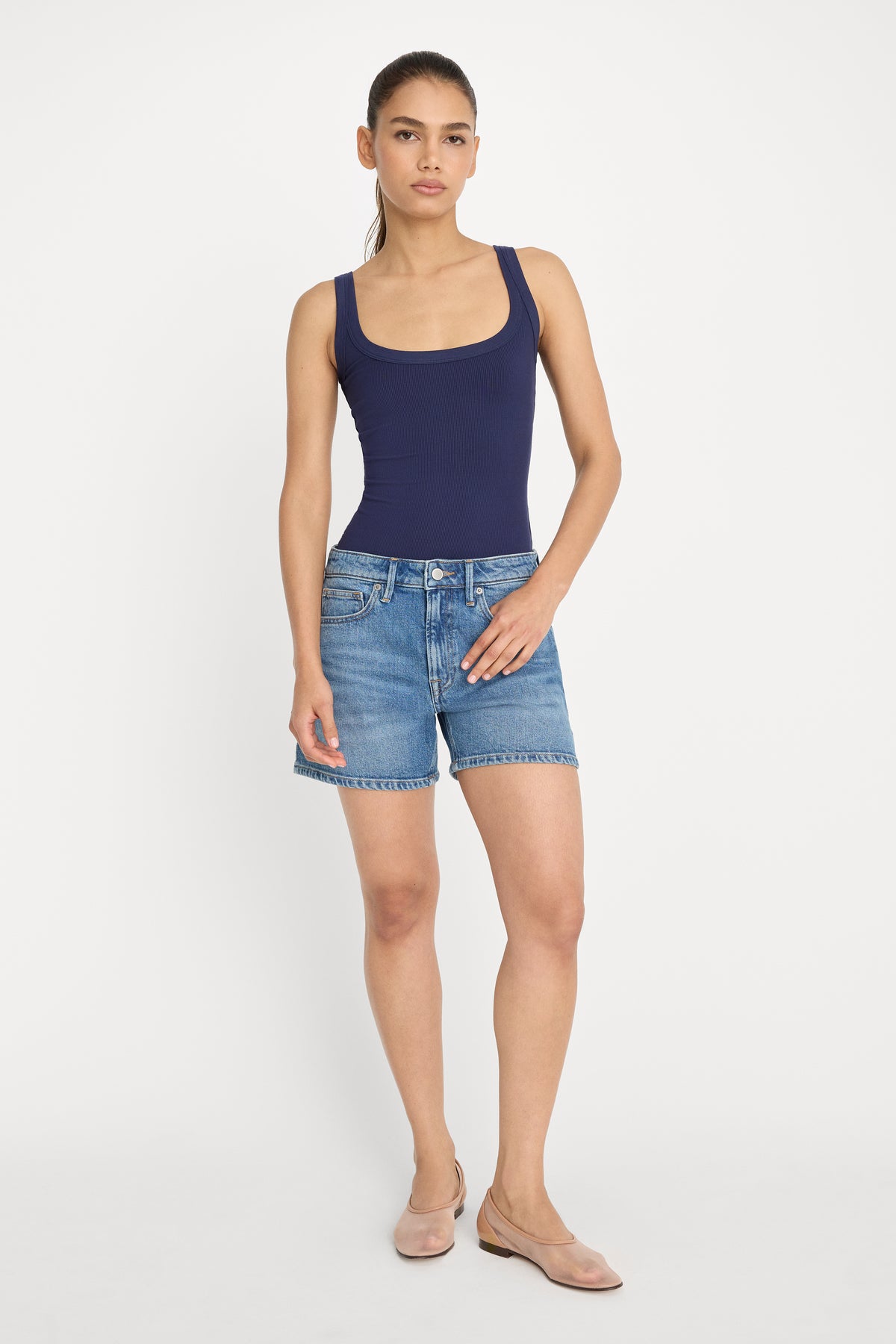 MODAL RIB TANK BODYSUIT | HORIZON INK