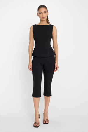 SOFT STRETCH PONTE PULL ON CAPRIS | BLACK001