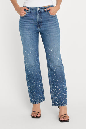 GOOD ICON STRAIGHT ANKLE PEARL JEANS | INDIGO1186