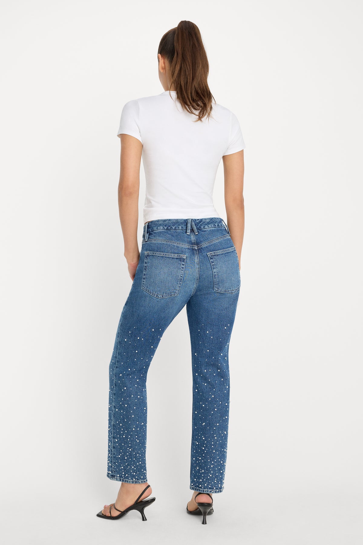 GOOD ICON STRAIGHT ANKLE PEARL JEANS | INDIGO1186