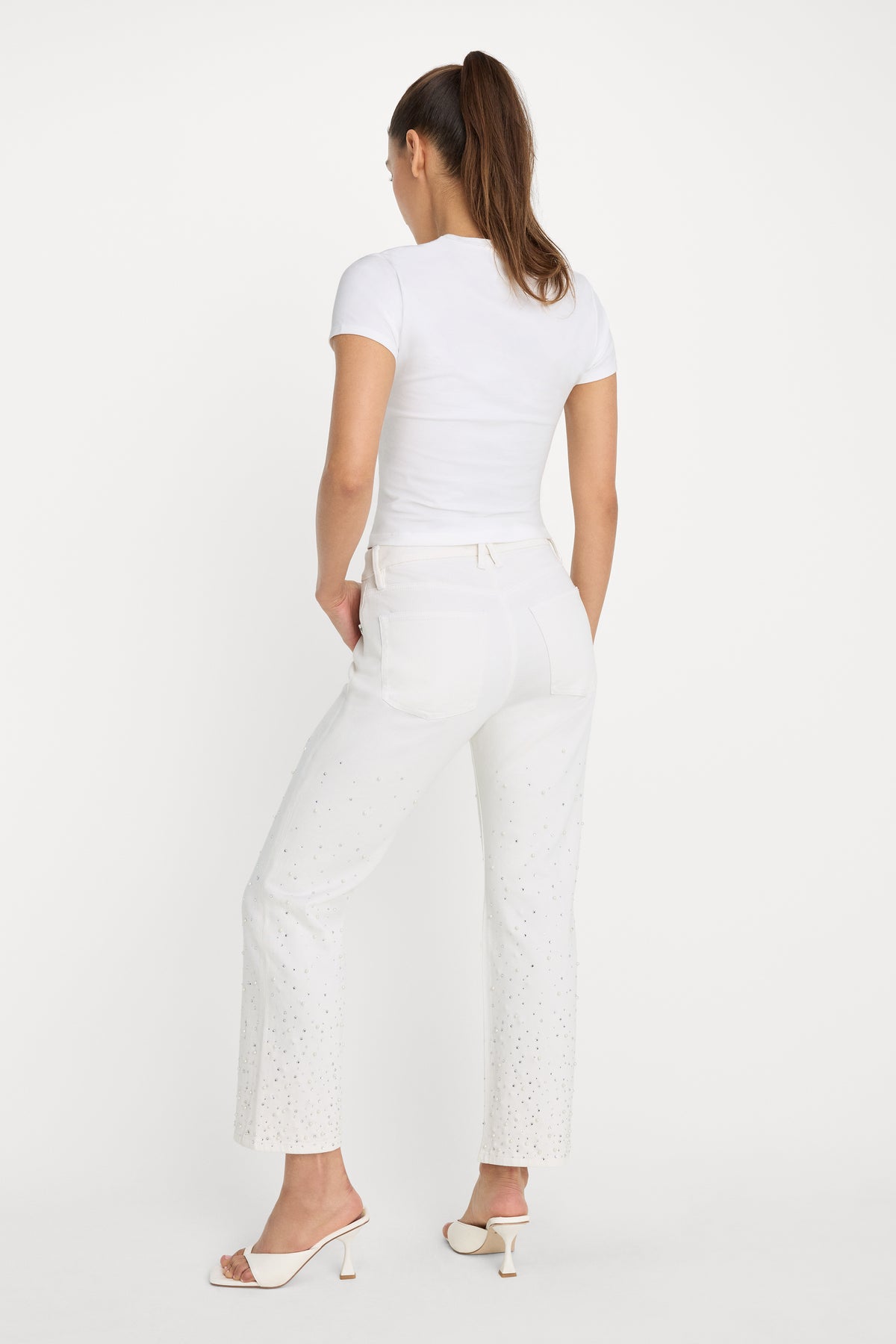 GOOD ICON STRAIGHT ANKLE PEARL JEANS | WHITE001-5 | GOOD AMERICAN | MODEL_A