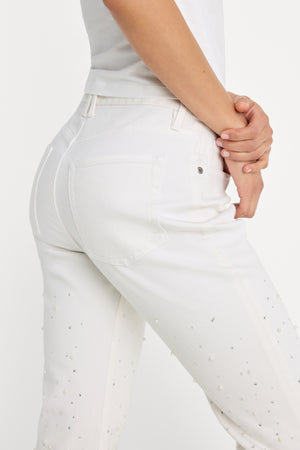 GOOD ICON STRAIGHT ANKLE PEARL JEANS | WHITE001