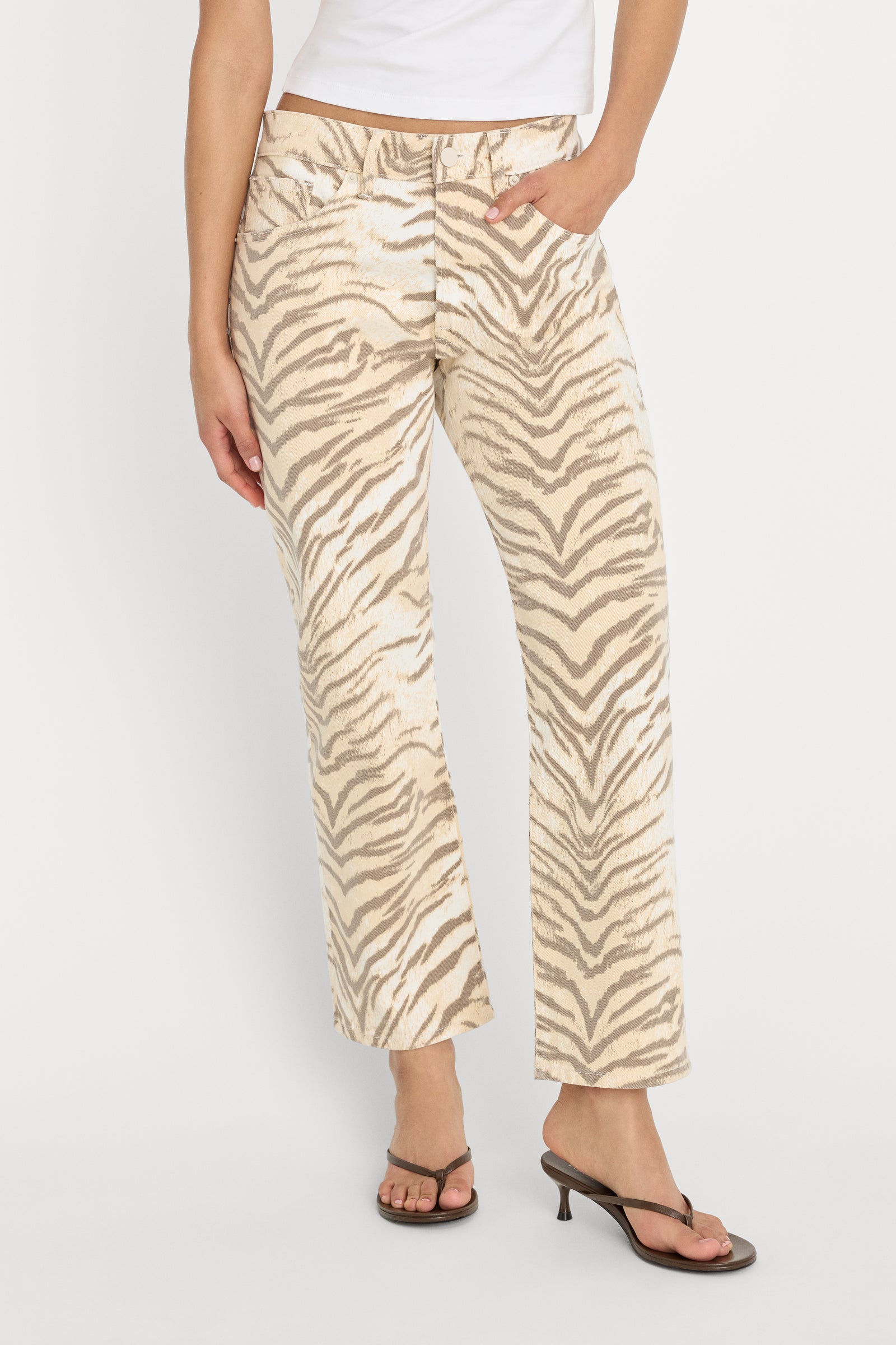 VINTAGE STRAIGHT ANKLE JEANS | BROWN TIGER
