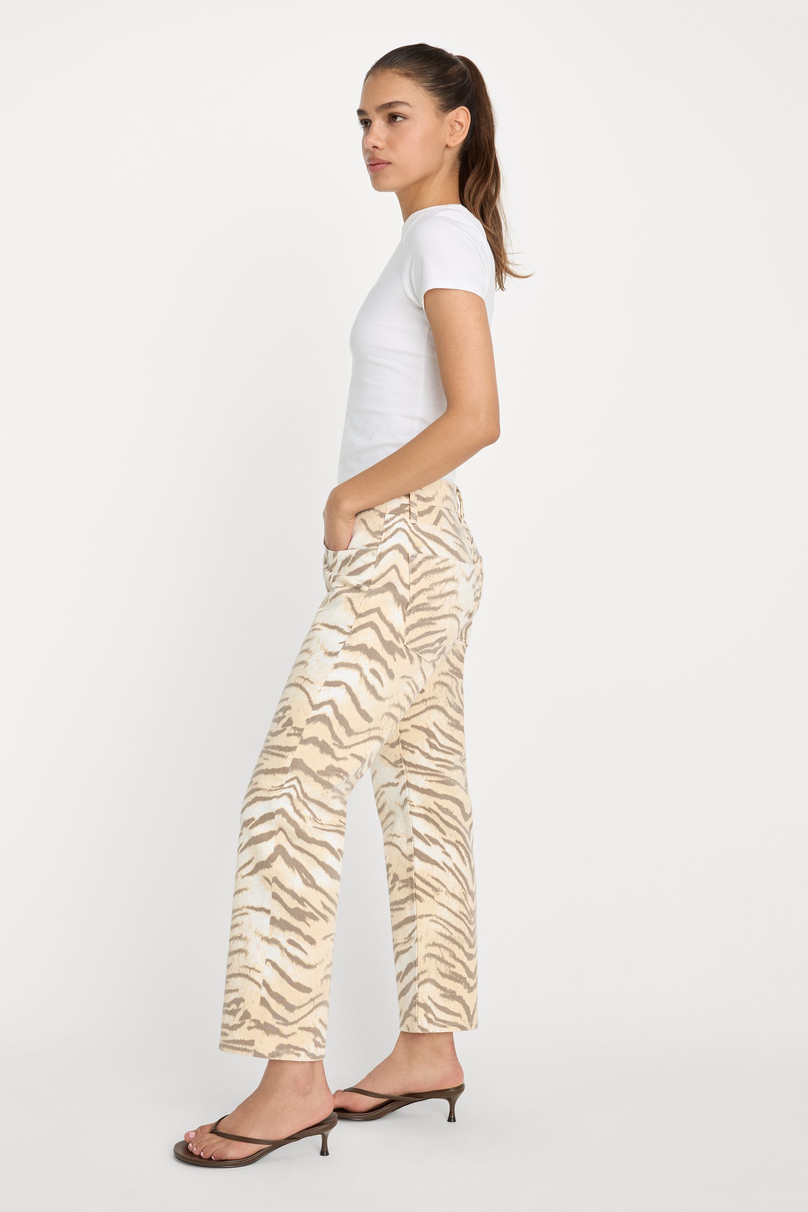 VINTAGE STRAIGHT ANKLE JEANS | BROWN TIGER