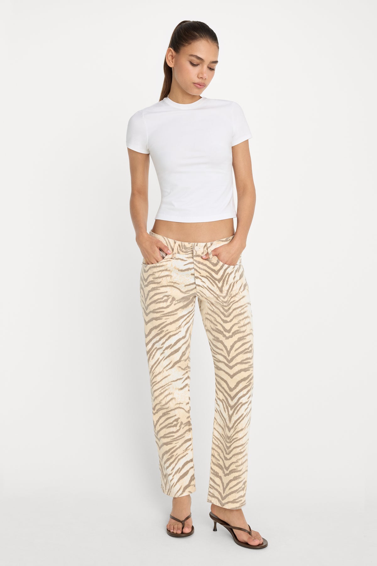 VINTAGE STRAIGHT ANKLE JEANS | BROWN TIGER