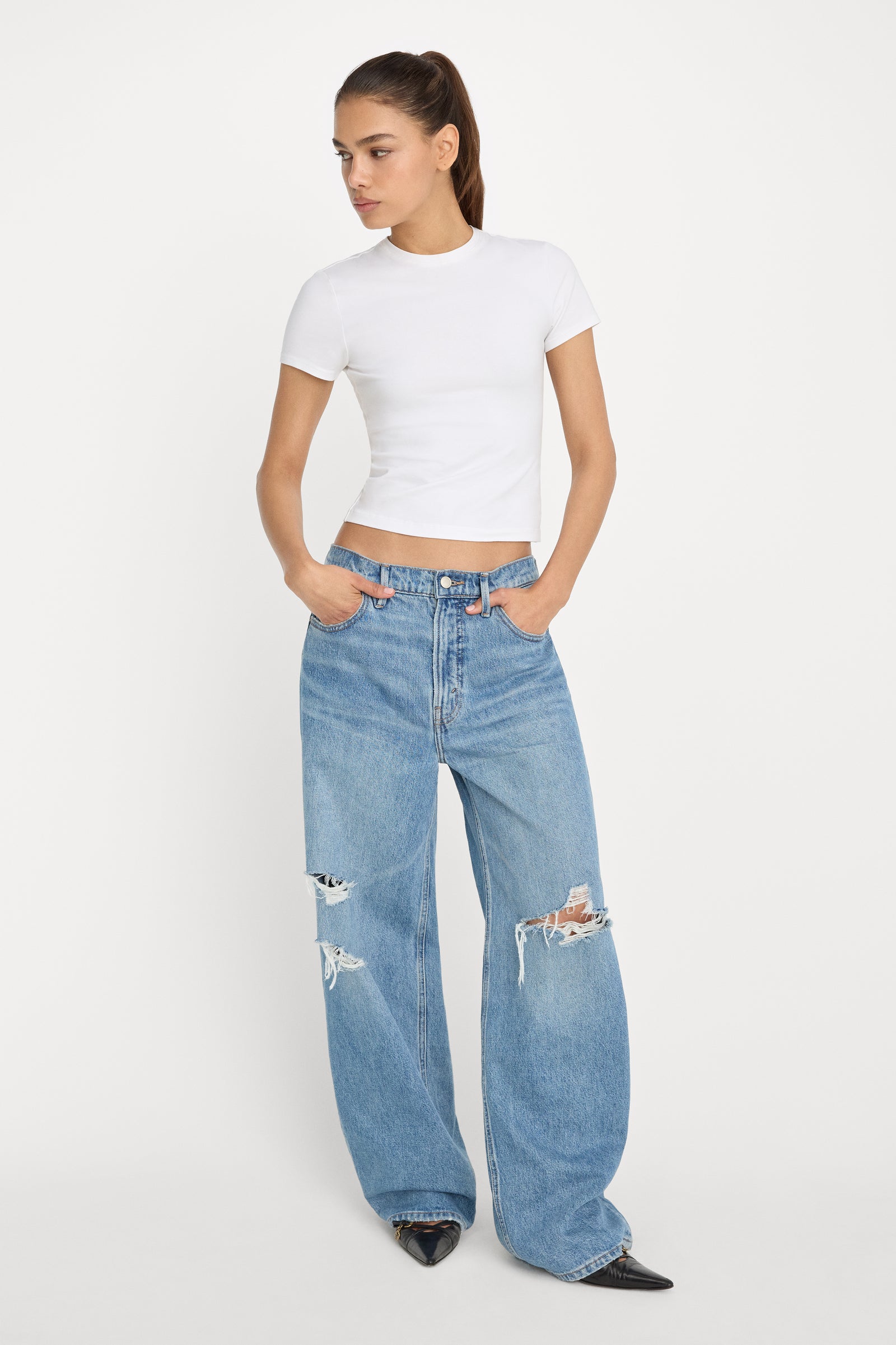 SUPER STRETCH BABY TEE | WHITE001