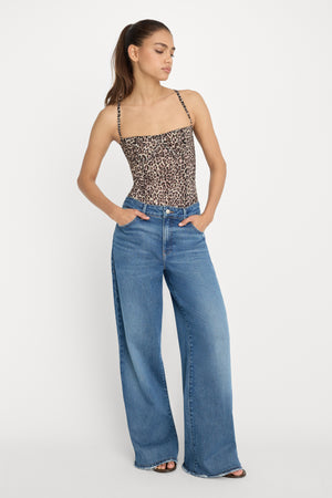 MESH BUSTIER BODYSUIT | LUCKY LEOPARD001