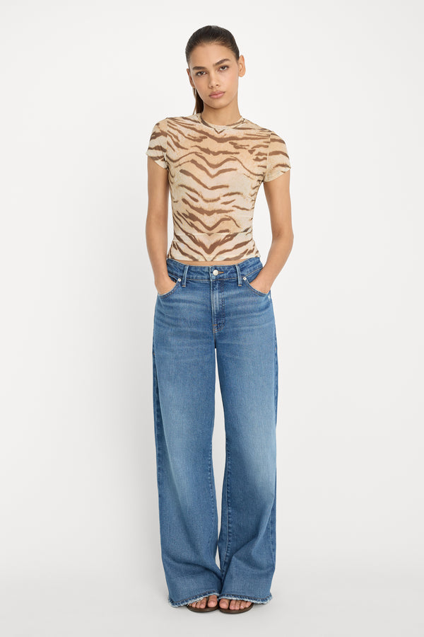 MESH BABY TEE | BROWN TIGER