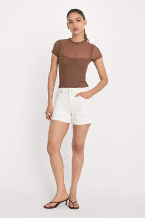 MESH BABY TEE | SADDLEWOOD