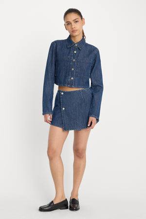 DENIM CROPPED JACKET | INDIGO1187