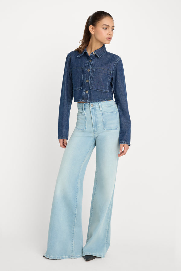 SOFT TECH GOOD WAIST PALAZZO JEANS | INDIGO1129