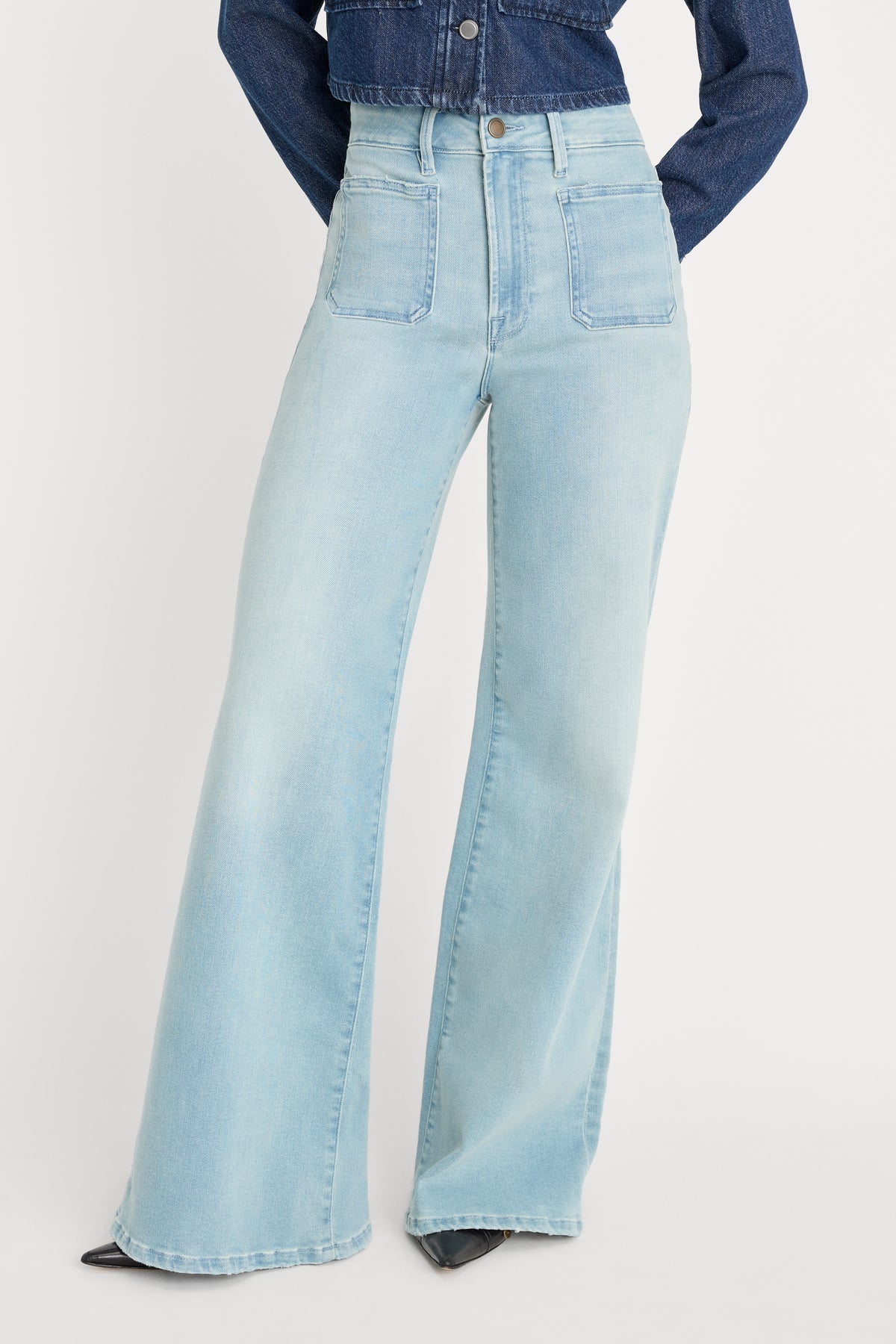 SOFT TECH GOOD WAIST PALAZZO JEANS | INDIGO1129-1 | GOOD AMERICAN | MODEL_A