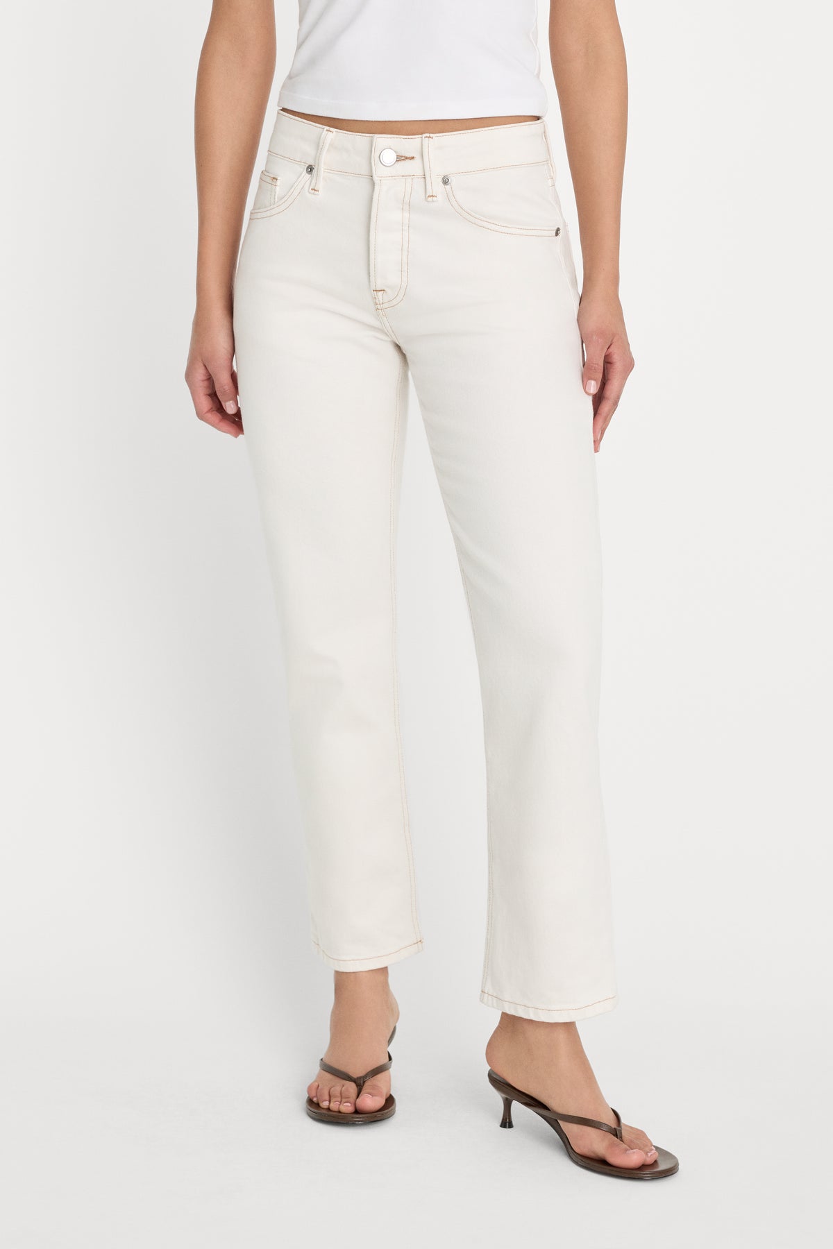 VINTAGE STRAIGHT ANKLE JEANS | ECRU001