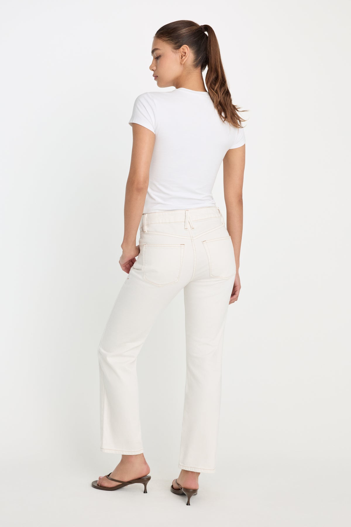 VINTAGE STRAIGHT ANKLE JEANS | ECRU001