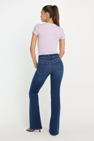 COMPRESSION GOOD LEGS FLARE JEANS | INDIGO1229