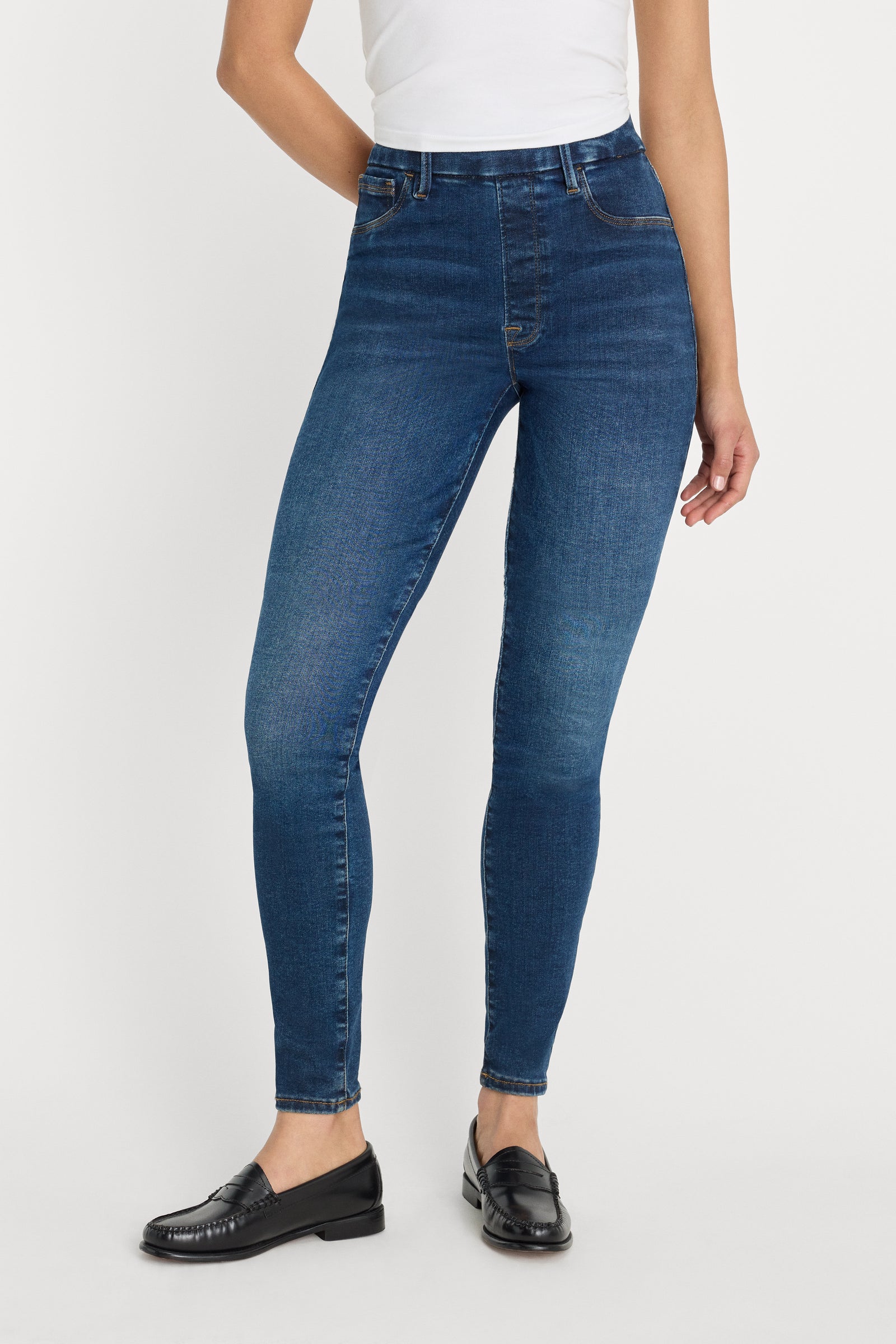 POWER STRETCH PULL-ON SKINNY JEANS | INDIGO491