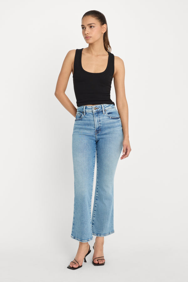 SOFT TECH GOOD LEGS CROP MINI BOOT JEANS | INDIGO1214