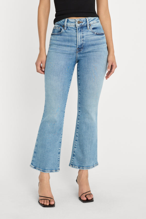 SOFT TECH GOOD LEGS CROP MINI BOOT JEANS | INDIGO1214