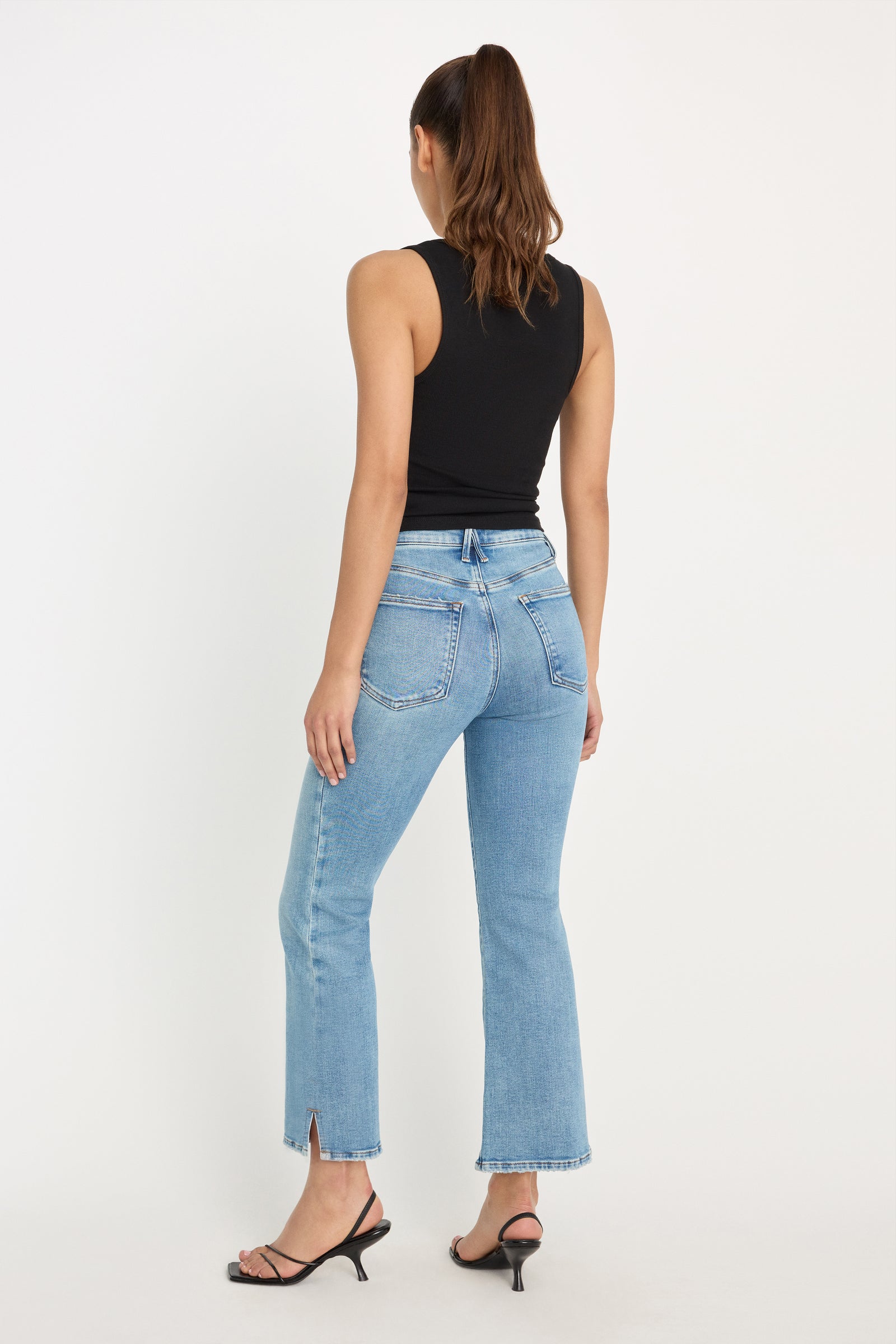 SOFT TECH GOOD LEGS CROP MINI BOOT JEANS | INDIGO1214