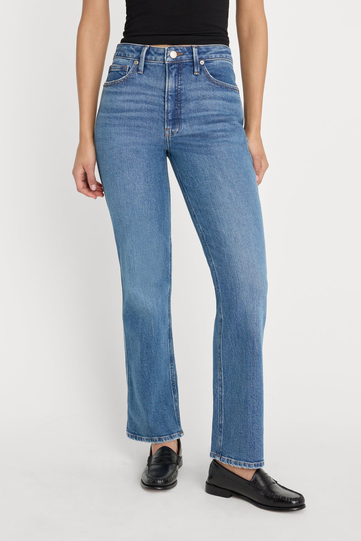 GOOD KICK FLARE JEANS | INDIGO1212-2 | GOOD AMERICAN | MODEL_A