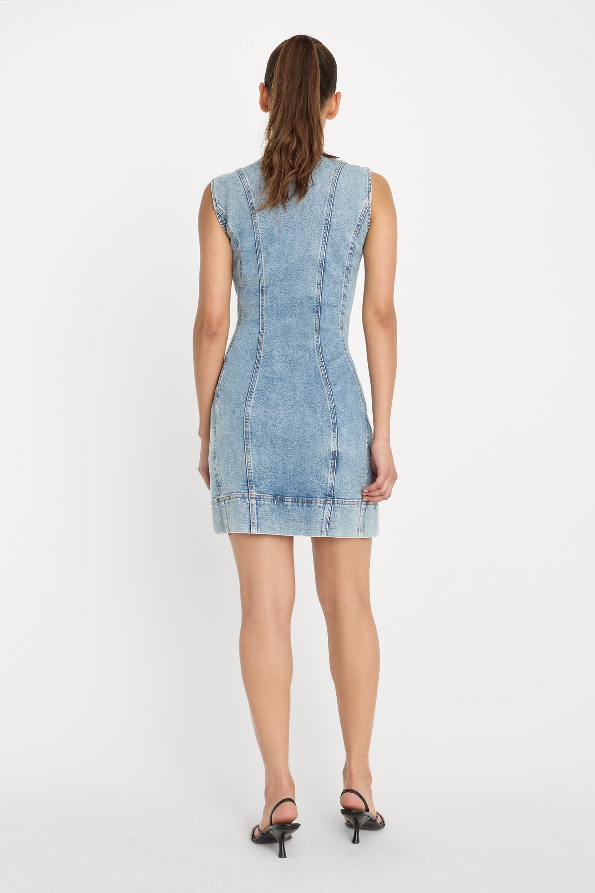 MINI BUTTON FRONT DRESS | INDIGO1104