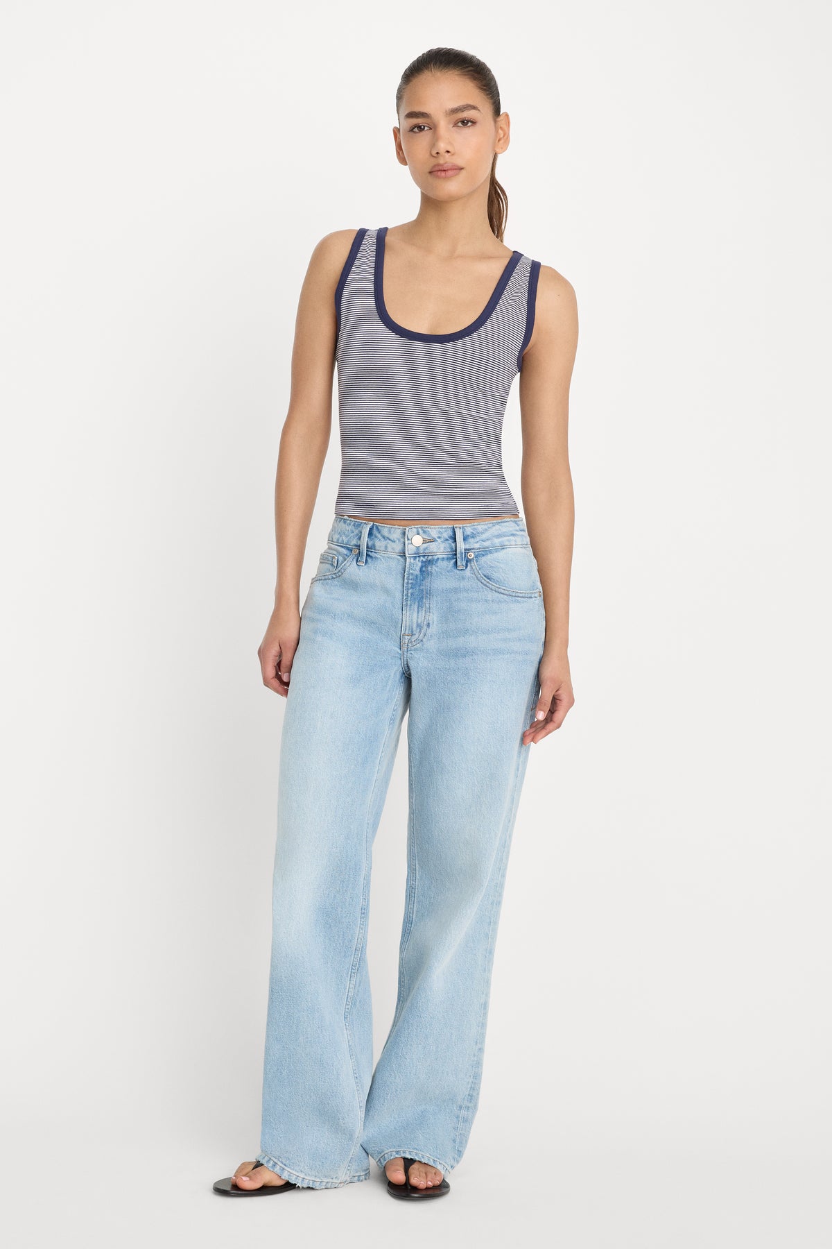 SUPER STRETCH RINGER TANK | HORIZON STRIPE