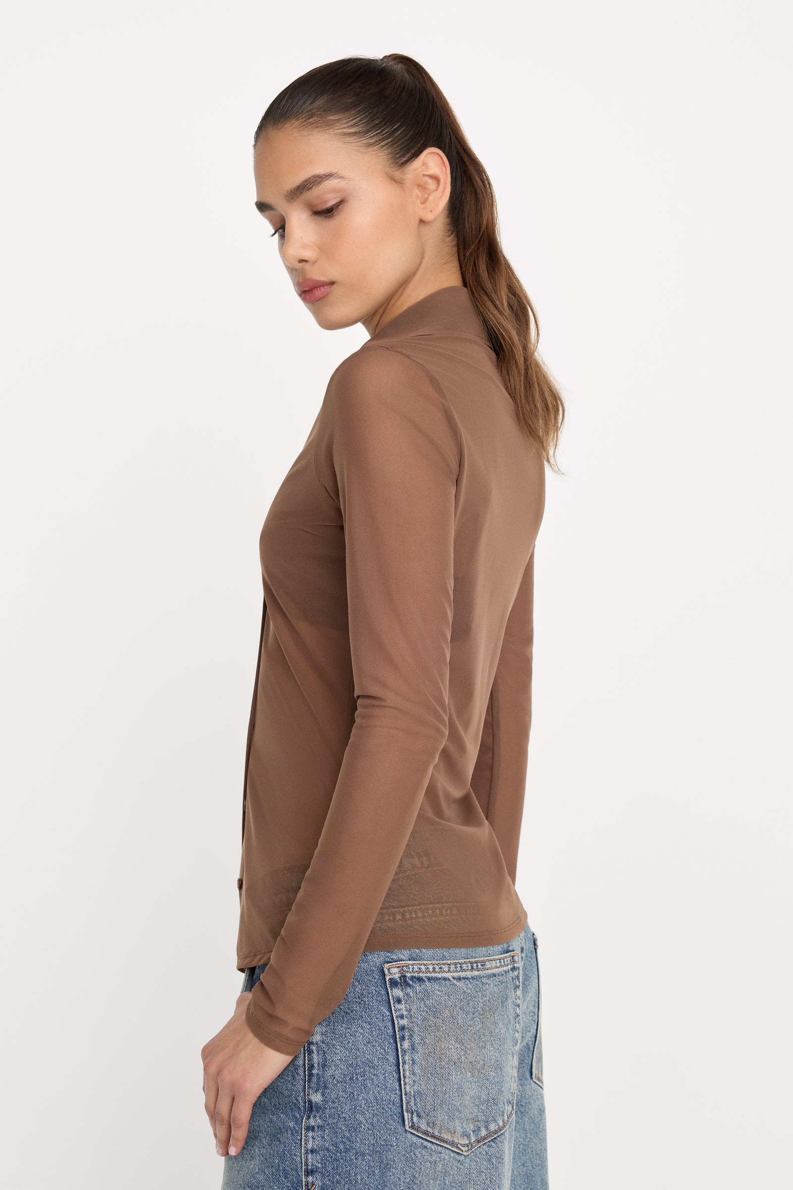 MESH BUTTON UP TOP | SADDLEWOOD