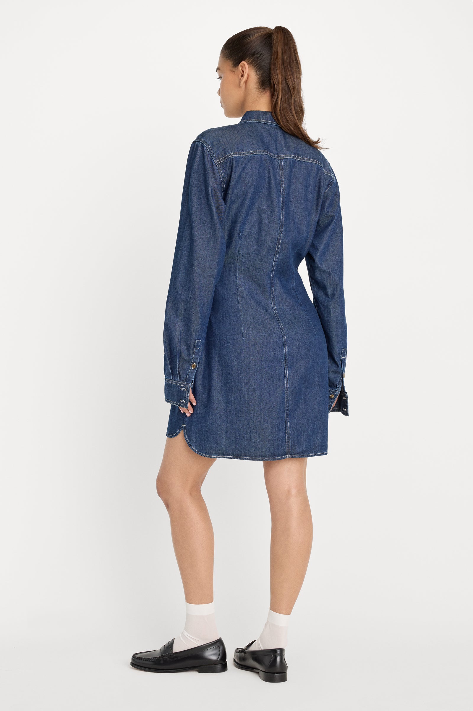 DENIM WRAP SHIRT DRESS | INDIGO1187