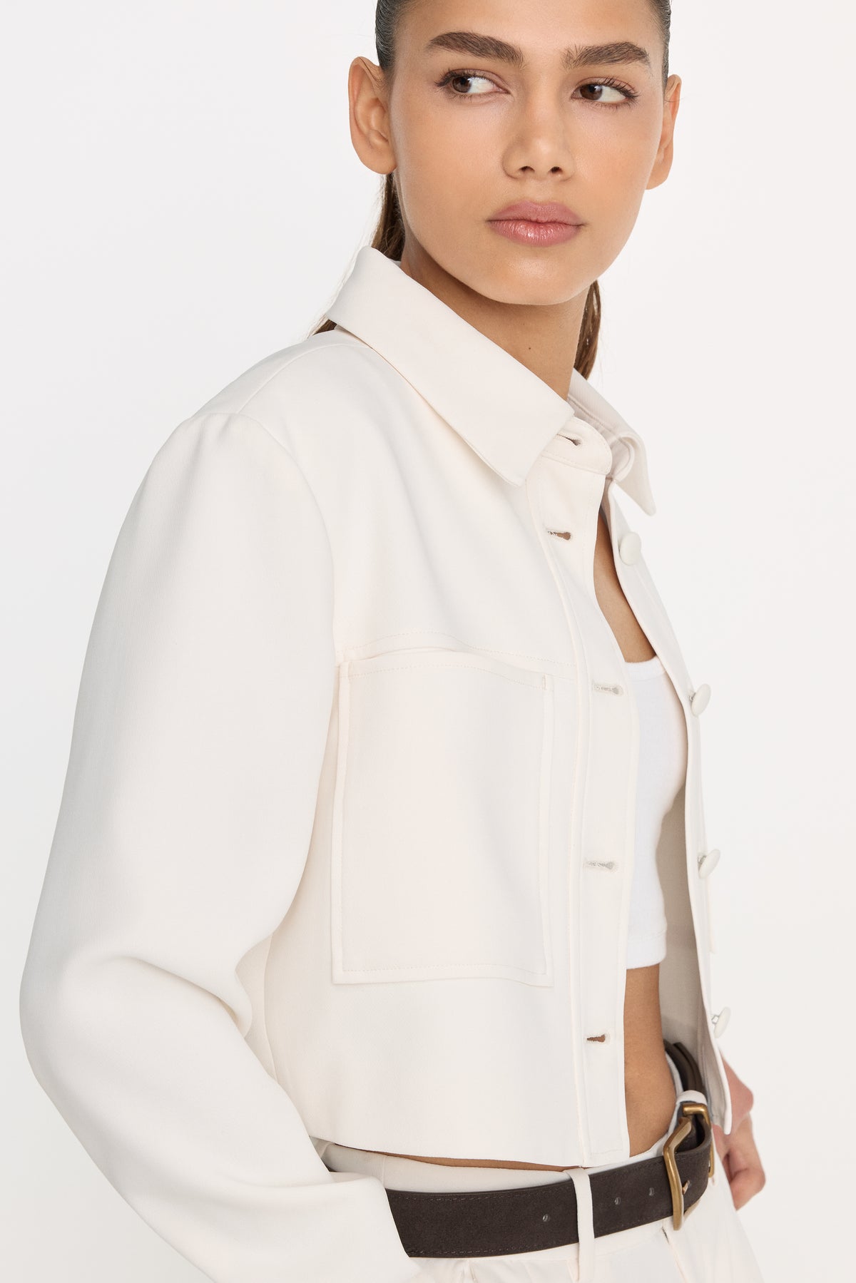 LUXE SUITING CROPPED JACKET | SOFT SHELL-2 | GOOD AMERICAN | MODEL_A