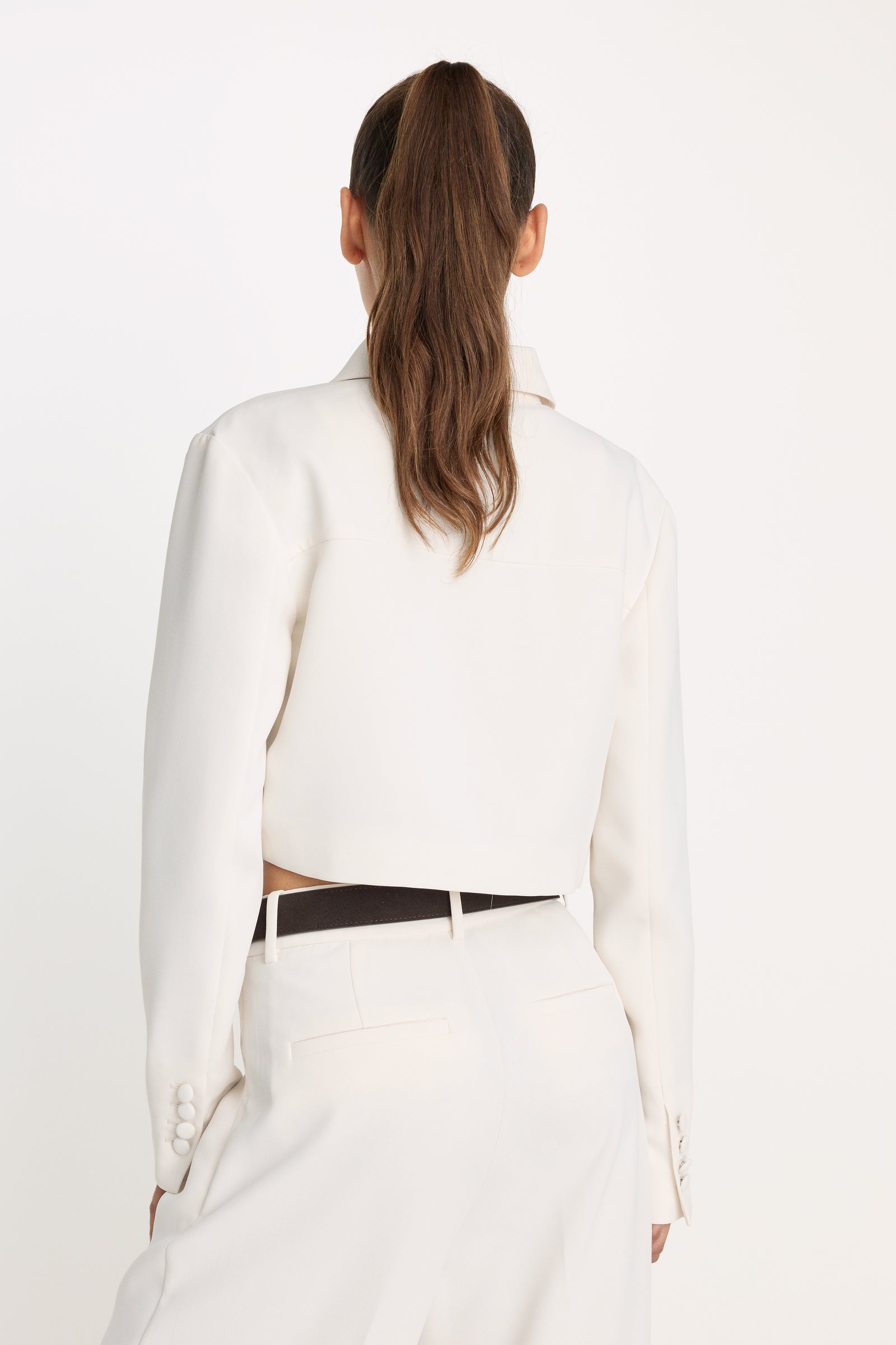 LUXE SUITING CROPPED JACKET | SOFT SHELL