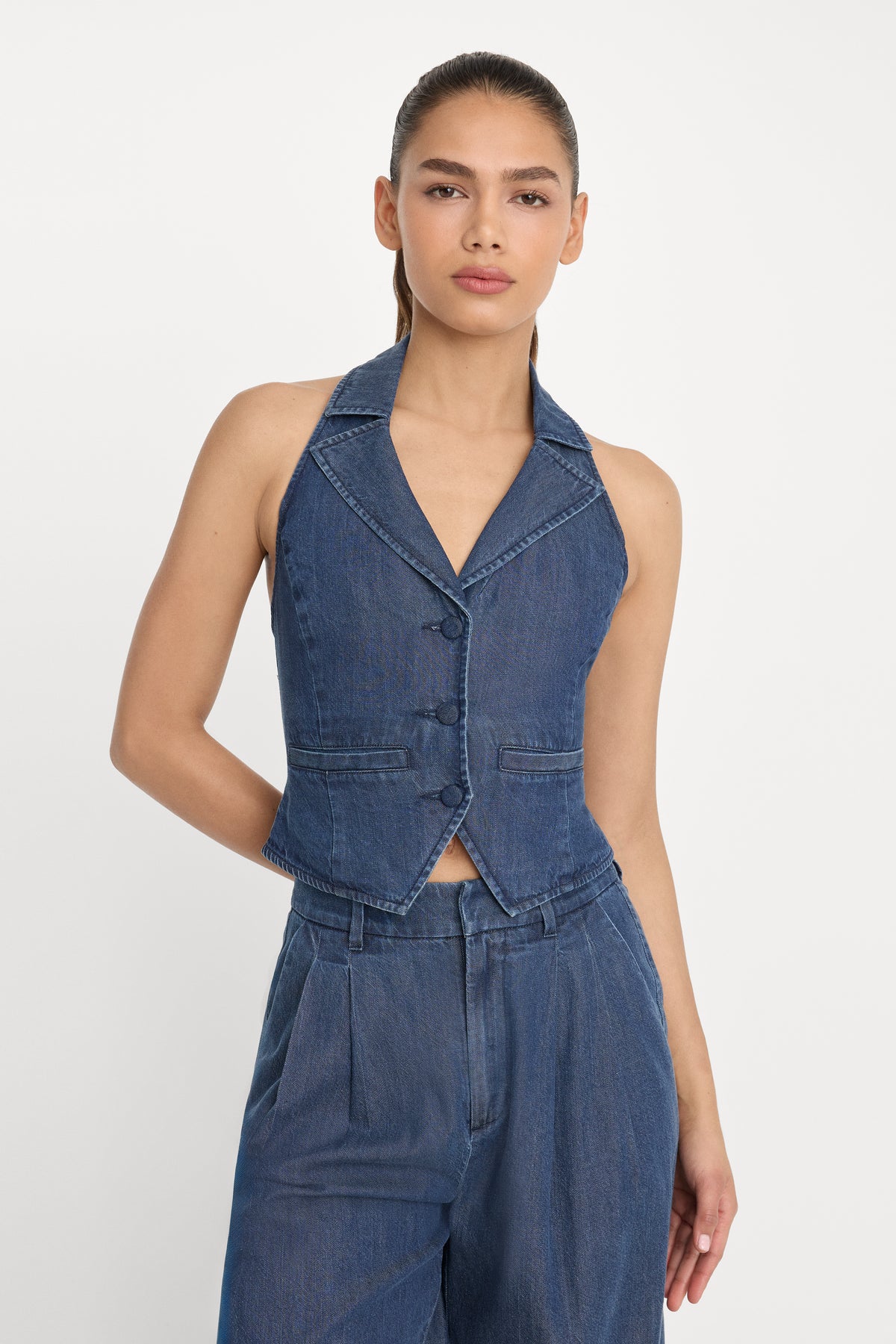 HALTER VEST | INDIGO1187-1 | GOOD AMERICAN | MODEL_A