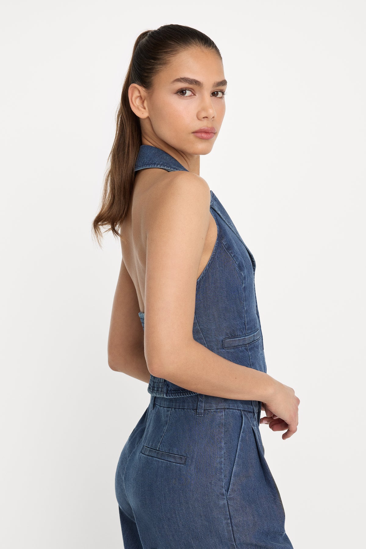 HALTER VEST | INDIGO1187-3 | GOOD AMERICAN | MODEL_A