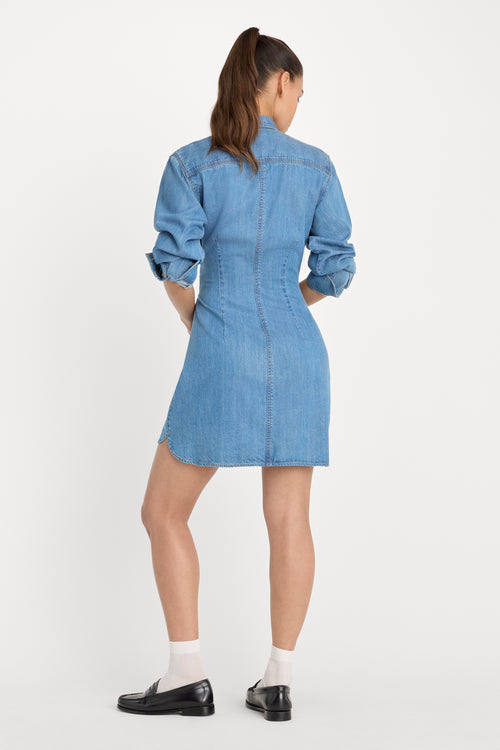 SHAPED DENIM DRESS