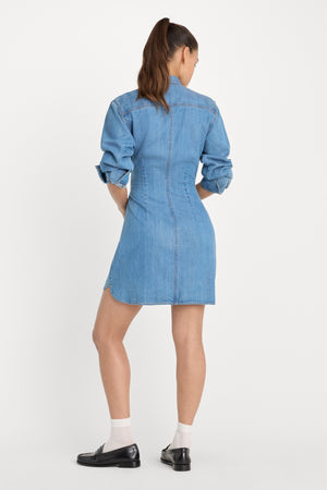 DENIM WRAP SHIRT DRESS | INDIGO266